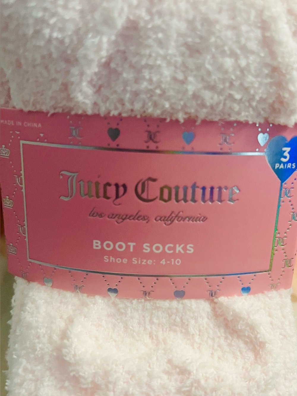 JUICY COUTURE NWT 3-Piece Pink Bundle. Boot Socks, Detangler Brush & Mascara - Picture 3 of 6